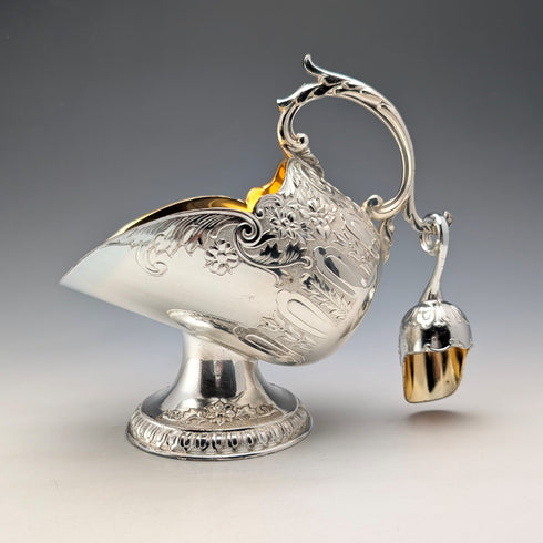 復古鍍銀糖碗煤炭碗設計盒裝